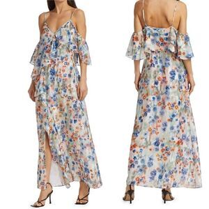 Tanya Taylor Floral Maxi Dress - Blue, Orange, White